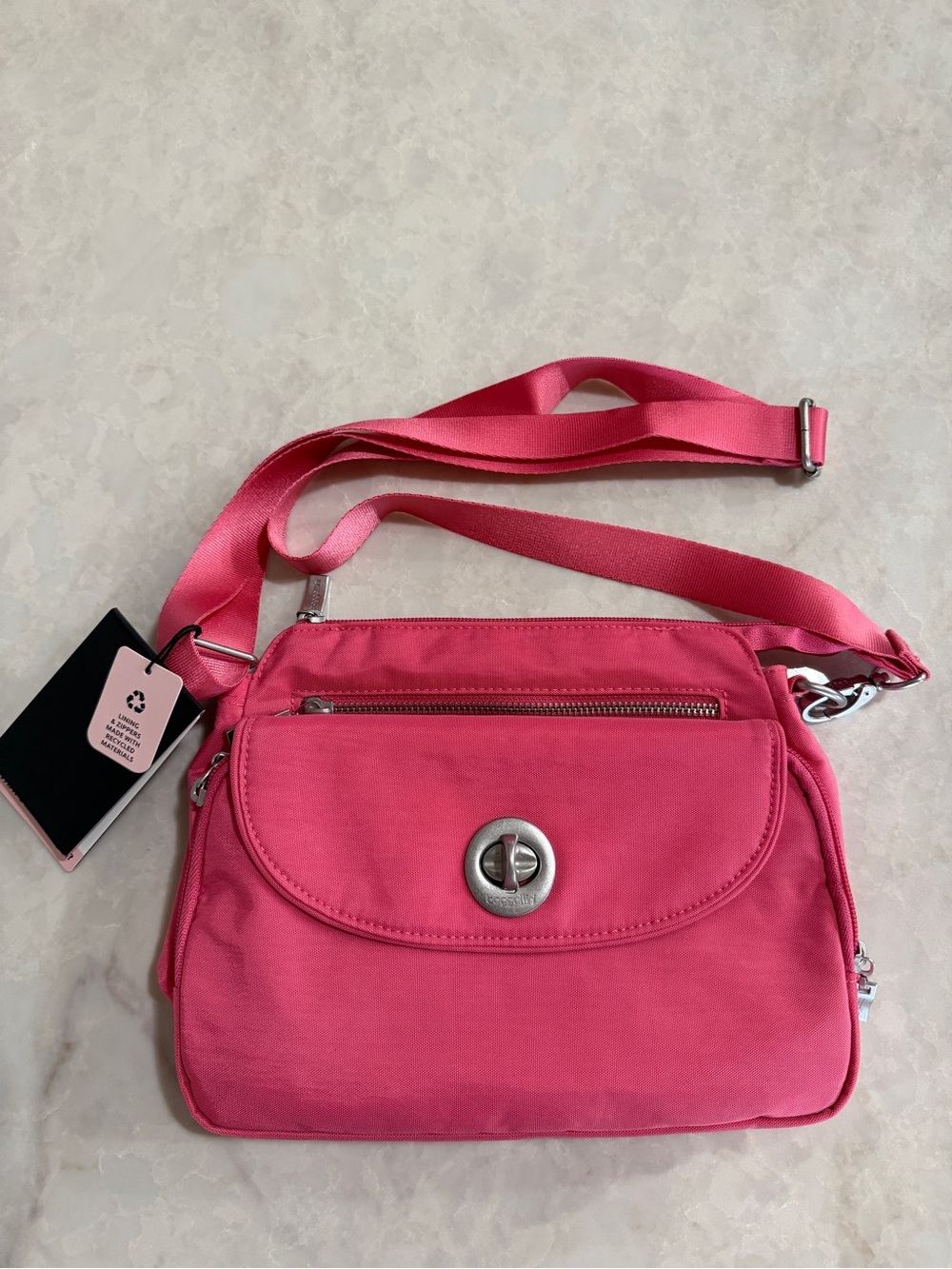 Baggallini Calais Crossbody Bag Hot Pink Fuchsia Adjustable Strap NWT